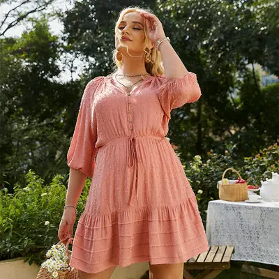 Spring Short Pink Dress Gypsy