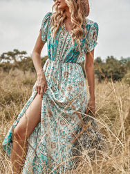 Hippie Floral Maxi Dress Floral Clothes