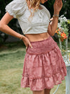 Bohemian Ruffle Mini Skirt Plus Size