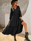 Bohemian Style Black Ruffle Dress Gypsy