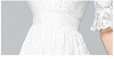 UK Boho Chic Dress White Long Lace summer