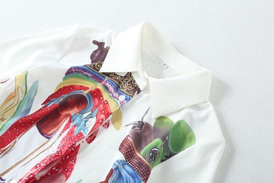 Grunge Boho Shirt Dress Designer Long Colorful Cowgirl
