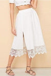 women Boho style long white skirt women