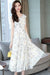 2021 Boho Long Dress White Flower maternity