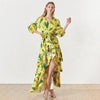 Lace Hippie maxi dress yellow cheap