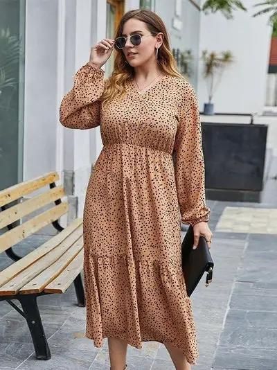 Retro Large Size Boho Leopard Dress sun