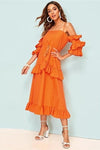 summer Boho Maxi Dress Orange sun