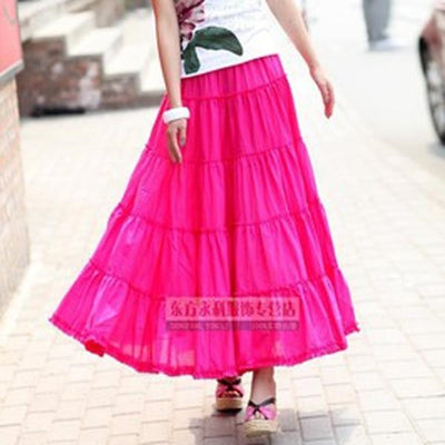 mother of the bride Boho Long Skirt Pleated Chiffon Vintage
