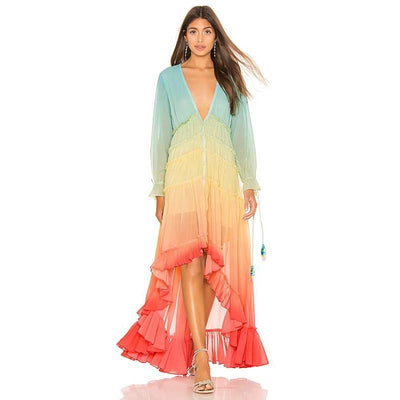 formal Boho Maxi Dress Fluid Summer Lace