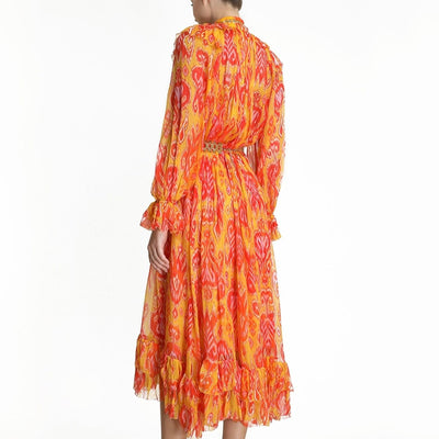 Lace Boho Ruffle Dress Ethnic