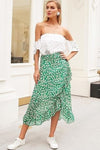 flower Long skirt Boho green Lace
