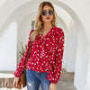 2021 Red Boho Blouse with Dots women