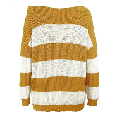 Lace Yellow and White Stripe Boho Sweater mother of the bride