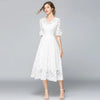 Vintage Boho Chic Dress White Long Lace cute