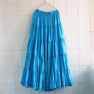 Ethnic Boho Long Skirt Pleated Chiffon summer