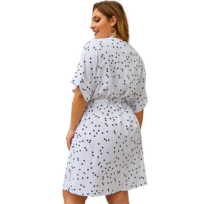 formal Large Size Dress with Small Dots summer
