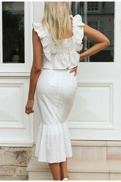 Lace White Mermaid Boho Skirt USA