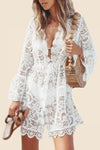 sun Boho lace chic white dress mother of the bride