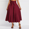 Vintage Pleated Long Skirt Bordeaux Boho UK
