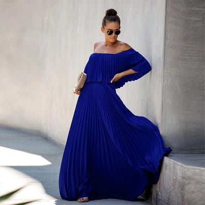 maternity Pleated Maxi Dress Boho mother of the bride