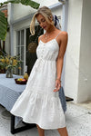 High Waist Boho White Dress Beach Dress