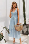 mother of the bride Boho Blue Maxi Dress1 Chic