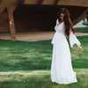 party Boho Long Dress White with Lace bridesmaid dresses