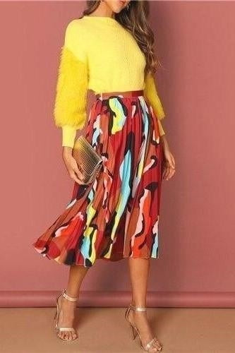 Grunge Boho long skirt multicolor women