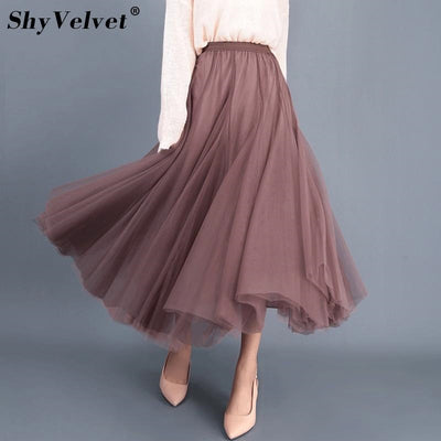 Lace Very Long Skirt Brown Boho summer