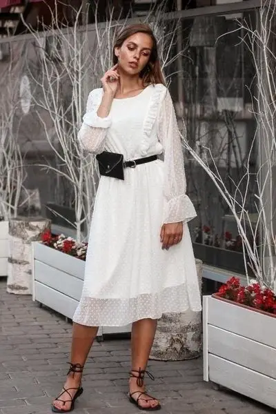 formal White lace dress Boho style Ethnic
