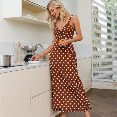 Chic Boho Long Dress with Dots party