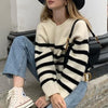 UK Boho Sweater Black and White Stripe summer
