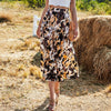 Vintage Long Leopard Boho Skirt Lace