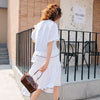 beach White Maxi Dress with Ruffle  Boho Style sun