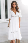 UK White dress hippie chic style Cowgirl