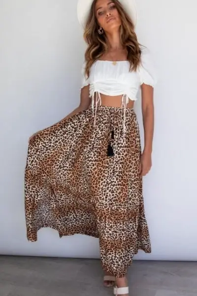 Maxi Leopard Print Skirt Summer