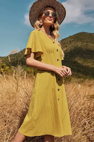 Mustard Yellow Boho Dress 2022