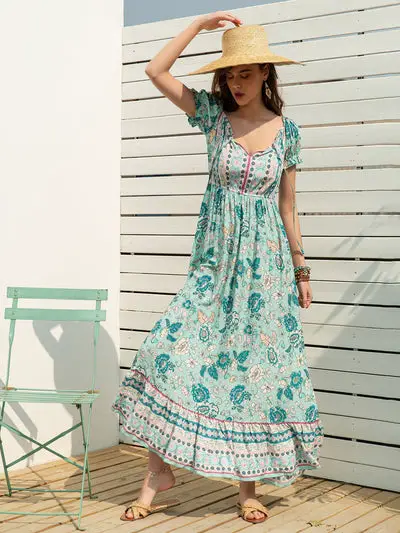 Bohemian Style High Waist Dress Floral Clothes