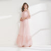 2021 Summer Pink Mesh High Waist Slim Fit Elegant Fresh Bridesmaid Dress Banquet Dress 2022