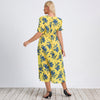 Yellow A Line Flower Dress Lace