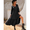 Bohemian Style Black Ruffle Dress Gypsy