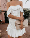 Hippie Fashion White Mini Dress Pattern