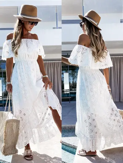 Bohemian Lace Maxi Beach Dress Style