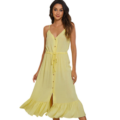 Light Yellow Ruffled Dress Long Sleeve
