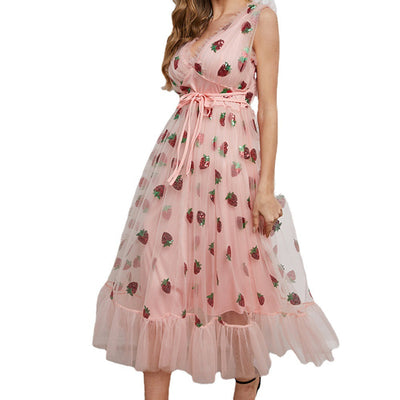 Strawberry Mesh Dress Pattern