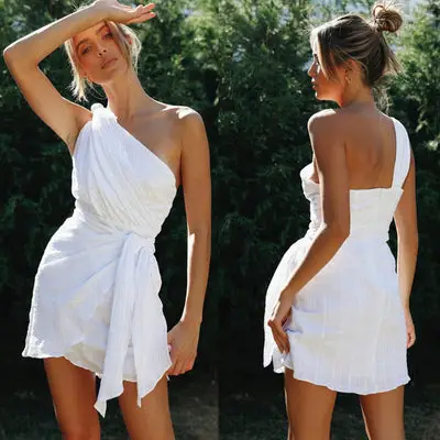Asymmetrical White Dress Lace