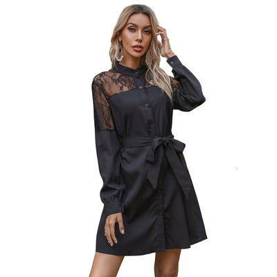 Black Turtleneck Boho Dress Plus Size