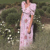 Pink Boho Maxi Dress Floral Clothes