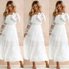 White Boho Maxi Dress Bohemian