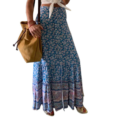 Hippie Floral Maxi Skirt Style